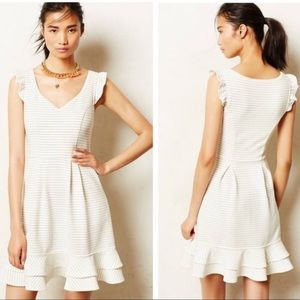 Anthropologie White Striped Dress